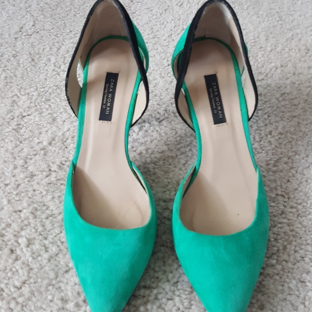Zara Court cutout color block heels